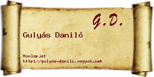 Gulyás Daniló névjegykártya